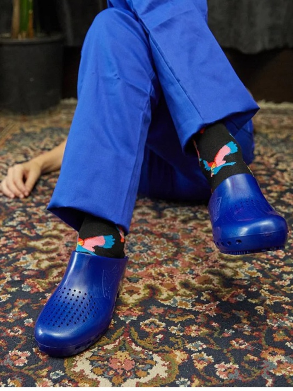 Calzuro Classic With Holes Metallic Blue Size 38/39